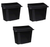 Alpine Black Durable Plastic Sanitary Napkin Receptacle, (3-Pack) - ALP451-BLA-3