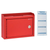 Alpine Medium Size Red Steel Multi-Purpose Suggestion Drop Box with Suggestion Cards - ADI631-02-RED-PKG