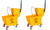 Alpine 36 Qt. Yellow PVC Mop Bucket with Side Wringer 2 Pack - ALP462-2PK