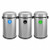 Alpine  ALP470-65L-1-R-T-CO 17 Gallon Stainless Steel Indoor Recycling, Trash, and Compost Bins with Swivel Lid