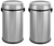 Alpine 17 Gal. Stainless Steel Commercial Trash Can with Swing Lid 2 Pack - ALP470-65L-1-2PK