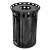 Alpine Outdoor Metal Waste Receptacle - 38 Gallon Black - ALP479-38