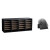 Alpine  ADI500-24-BLK-PKG Wood Adjustable 24 Compartment Literature Organizer, Black Mesh 5-Slot Black Desktop Organizer