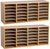 Alpine  ADI500-24-MEO-2PK Wood Adjustable 24 Compartment Literature Organizer, Medium Oak 2 Pack