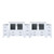Lexora LVV108D36A600 Volez 108 inch W White Double Sink Vanity Cabinet with Side Cabinets, and White Ceramic Top