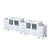 Lexora LVV108D36A600 Volez 108 inch W White Double Sink Vanity Cabinet with Side Cabinets, and White Ceramic Top