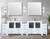 Lexora  LVV108D36A610 Volez 108 in W x 18.25 in D White Double Bath Vanity with Side Cabinets, White Ceramic Top, and 34 in Mirrors