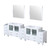 Lexora  LVV108D36A610 Volez 108 in W x 18.25 in D White Double Bath Vanity with Side Cabinets, White Ceramic Top, and 34 in Mirrors