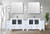 Lexora LVV108D36A610 Volez 108 inch W White Double Sink Vanity Cabinet with Side Cabinets, White Ceramic Top, and 34 in Mirrors