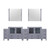 Lexora LVV108D36B610 Volez 108 inch W Dark Grey Double Sink Vanity Cabinet with Side Cabinets, White Ceramic Top, and 34 in Mirrors