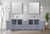 Lexora LVV108D36B610 Volez 108 inch W Dark Grey Double Sink Vanity Cabinet with Side Cabinets, White Ceramic Top, and 34 in Mirrors