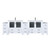 Lexora LVV108D36A601 Volez 108 inch W White Double Sink Vanity Cabinet with Side Cabinets, White Ceramic Top, and Faucet Set