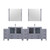 Lexora Volez 108 inch W Dark Grey Double Sink Vanity Cabinet with Side Cabinets, White Ceramic Top, 34 in Mirrors, and Faucet Set