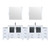 Lexora LVV108D36A611 Volez 108 inch W White Double Sink Vanity Cabinet with Side Cabinets, White Ceramic Top, 34 in Mirrors, and Faucet Set