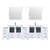 Lexora Volez 108 inch W White Double Sink Vanity Cabinet with Side Cabinets, White Ceramic Top, 34 in Mirrors, and Faucet Set