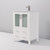 Lexora LVV24SA601 Volez 24 inch W White Bath Vanity Cabinet, White Ceramic Top, and Faucet Set