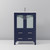 Lexora Volez 24 inch W Navy Blue Bath Vanity Cabinet, White Ceramic Top, and Faucet Set