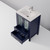 Lexora Volez 24 inch W Navy Blue Bath Vanity Cabinet, White Ceramic Top, and Faucet Set