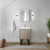Lexora LLC24SKSOS000FRG Lancy 24 inch W x 20 in D Rustic Acacia Bath Vanity Cabinet, White Quartz Top and Rose Gold Faucet Set