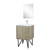 Lexora Lancy 24 inch W x 20 in D Rustic Acacia Bath Vanity Cabinet, White Quartz Top, Chrome Faucet Set and 18 in Mirror