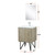 Lexora LLC24SKSOSM18FCH Lancy 24 inch W x 20 in D Rustic Acacia Bath Vanity Cabinet, White Quartz Top, Chrome Faucet Set and 18 in Mirror