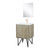 Lexora LLC24SKSOSM18FRG Lancy 24 inch W x 20 in D Rustic Acacia Bath Vanity Cabinet, White Quartz Top, Rose Gold Faucet Set and 18 in Mirror