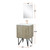 Lexora LLC24SKSOSM18FRG Lancy 24 inch W x 20 in D Rustic Acacia Bath Vanity Cabinet, White Quartz Top, Rose Gold Faucet Set and 18 in Mirror