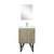 Lexora LVLY24SRA314 Lancy 24 inch W x 20 in D Rustic Acacia Bath Vanity Cabinet, Cultured Marble Top, Rose Gold Faucet Set and 18 in Mirror
