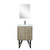 Lexora Lancy 24 inch W x 20 in D Rustic Acacia Bath Vanity Cabinet, White Quartz Top, Gun Metal Faucet Set and 18 in Mirror