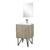 Lexora LLC24SKSOSM18FGM Lancy 24 inch W x 20 in D Rustic Acacia Bath Vanity Cabinet, White Quartz Top, Gun Metal Faucet Set and 18 in Mirror