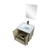 Lexora Lancy 24 inch W x 20 in D Rustic Acacia Bath Vanity Cabinet, White Quartz Top, Gun Metal Faucet Set and 18 in Mirror