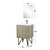 Lexora Lancy 24 inch W x 20 in D Rustic Acacia Bath Vanity Cabinet, White Quartz Top, Gun Metal Faucet Set and 18 in Mirror