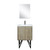 Lexora LVLY24SRA313 Lancy 24 inch W x 20 in D Rustic Acacia Bath Vanity Cabinet, Cultured Marble Top, Gun Metal Faucet Set and 18 in Mirror