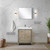 Lexora LLF24SKSOSM18FCH Lafarre 24 inch W x 20 in D Rustic Acacia Bath Vanity Cabinet, White Quartz Top, Chrome Faucet Set and 18 in Mirror