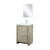 Lexora LLF24SKSOSM18FBN Lafarre 24 inch W x 20 in D Rustic Acacia Bath Vanity Cabinet, White Quartz Top, Brushed Nickel Faucet Set and 18 in Mirror