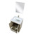 Lexora Lafarre 24 inch W x 20 in D Rustic Acacia Bath Vanity Cabinet, White Quartz Top, Brushed Nickel Faucet Set and 18 in Mirror