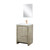 Lexora LLF24SKSOSM18FRG Lafarre 24 inch W x 20 in D Rustic Acacia Bath Vanity Cabinet, White Quartz Top, Rose Gold Faucet Set and 18 in Mirror