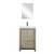 Lexora LLF24SKSOSM18FGM Lafarre 24 inch W x 20 in D Rustic Acacia Bath Vanity Cabinet, White Quartz Top, Brushed Nickel Faucet Set and 18 in Mirror