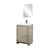 Lexora LLF24SKSOSM18FGM Lafarre 24 inch W x 20 in D Rustic Acacia Bath Vanity Cabinet, White Quartz Top, Brushed Nickel Faucet Set and 18 in Mirror
