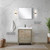 Lexora LLF24SKSOSM18FGM Lafarre 24 inch W x 20 in D Rustic Acacia Bath Vanity Cabinet, White Quartz Top, Brushed Nickel Faucet Set and 18 in Mirror