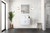 Lexora Geneva 30 in. W Glossy White Wall Mount Bath Vanity Cabinet and White Quartz Top