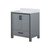 Lexora LVZV30SB200 Ziva 30 inch W Dark Grey Bath Vanity Cabinet and White Quartz Top