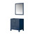Lexora LJ342230SE00M28 Jacques 30 in. W Navy Blue Bath Vanity Cabinet and 28 in. Mirror