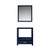 Lexora Jacques 30 in. W Navy Blue Bath Vanity Cabinet and 28 in. Mirror