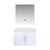 Lexora LVG30SB210 Geneva 30 in. W Dark Grey Wall Mount Bath Vanity Cabinet, White Quartz Top, and 30 in. LED Mirror
