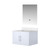 Lexora LVG30SB210 Geneva 30 in. W Dark Grey Wall Mount Bath Vanity Cabinet, White Quartz Top, and 30 in. LED Mirror