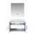 Lexora LVG30SB210 Geneva 30 in. W Dark Grey Wall Mount Bath Vanity Cabinet, White Quartz Top, and 30 in. LED Mirror