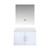 Lexora Geneva 30 in. W Glossy White Wall Mount Bath Vanity Cabinet, White Quartz Top, and 30 in. LED Mirror