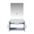 Lexora Geneva 30 in. W Glossy White Wall Mount Bath Vanity Cabinet, White Quartz Top, and 30 in. LED Mirror