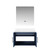 Lexora Geneva 30 in. W Navy Blue Wall Mount Bath Vanity Cabinet, Cultured Marble Top, and 30 in. LED Mirror